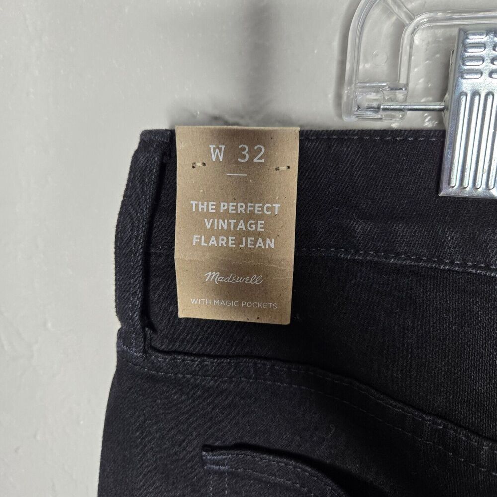 Madewell The Perfect Vintage Flare Black Jeans Women's Size 32 sherborn wash NWT - Picture 7 of 11